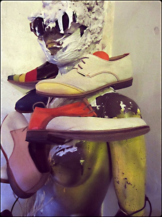 Gigi D’Amico shoe design styled by Alexis Reyna at Centro de Arte Mutuo in Barcelona Spain
